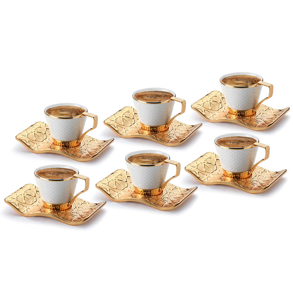 COFFEE SET SELCUKLU MODEL FOR 6 PEOPLE GOLD 118 ml (4 oz)