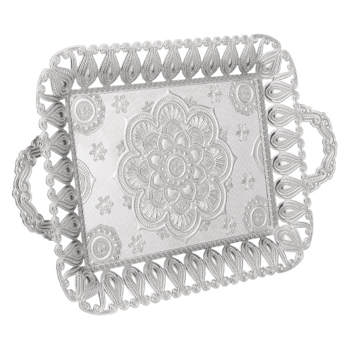 ECEM RECTANGULAR TRAY NICKEL 45 x 28 cm (17.7" x 11") - Hakan Makes Kitchens Smile