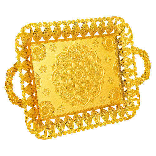 ECEM RECTANGULAR TRAY GOLD 45 x 28 cm (17.7" x 11") - Hakan Makes Kitchens Smile