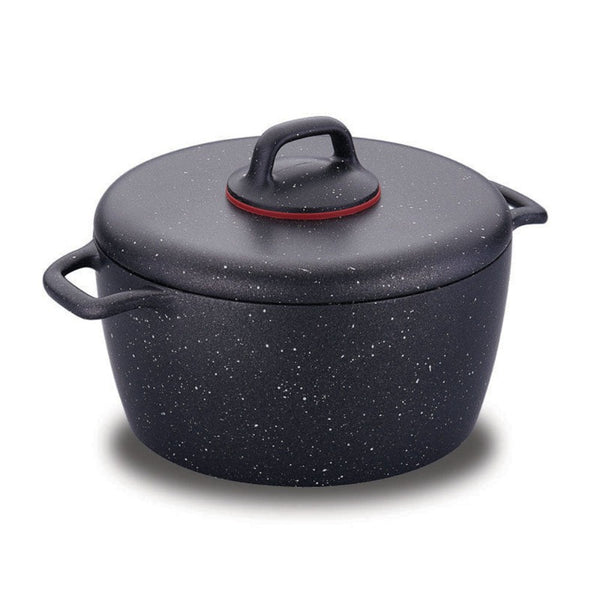 GUSTO DIE CAST ALUMINIUM CASSEROLE BLACK 3.0 lt (101.4 oz) 20 x 10 cm (8" x 4") - Hakan Makes Kitchens Smile