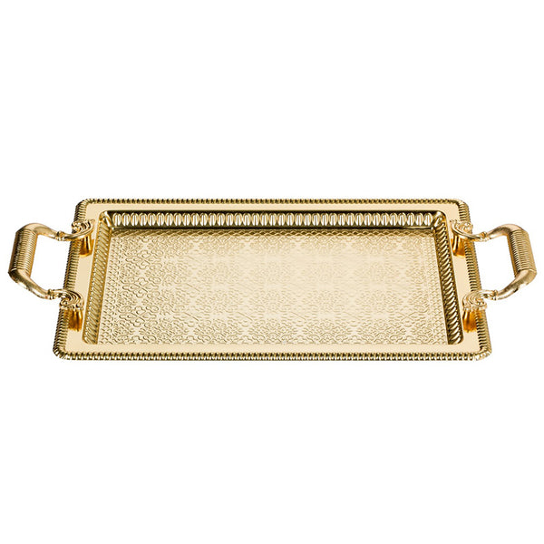 SELIMIYE DESIGN RECTANGLE BIG GOLD TRAY 52 x 32 cm (20.5" x 12.6") - Hakan Makes Kitchens Smile