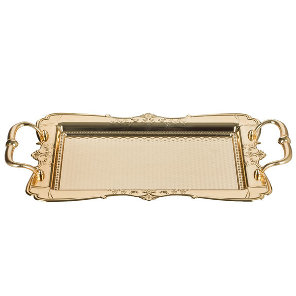 NOSTALGIA DESIGN RECTANGLE BIG GOLD TRAY 49 x 31 cm (19.3" x 12.2") - Hakan Makes Kitchens Smile