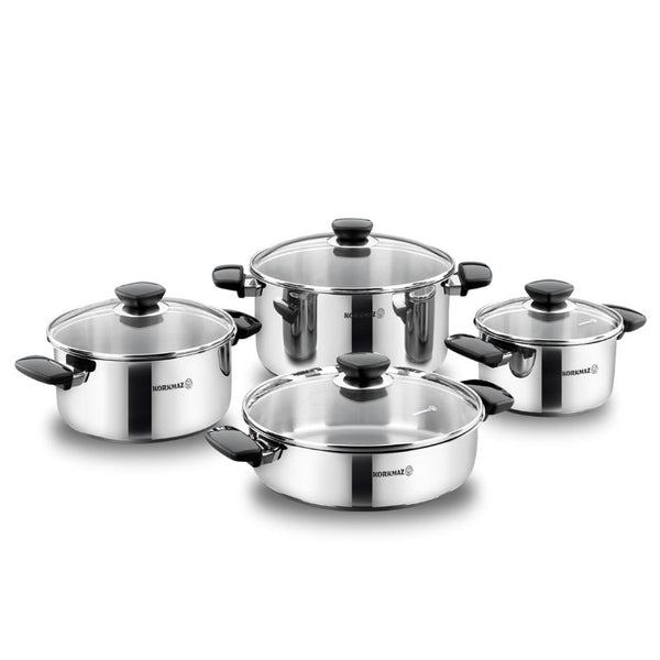 KAPPA COOKWARE 8 PCS SET (1.8 - 3.0 - 5.5 - 2.8 lt) (60.9 - 101.4 - 186 - 94.7 oz) - Hakan Makes Kitchens Smile