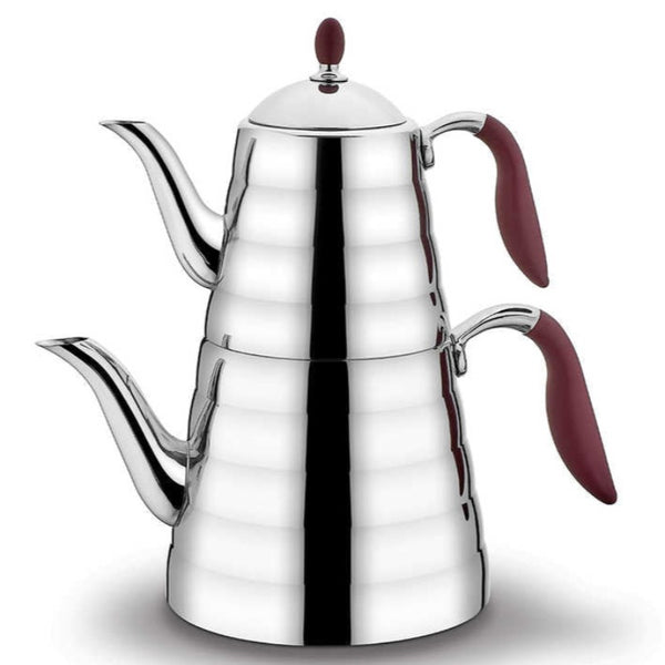 VIVA TEA POT SET- BORDEAUX 1.1 lt - 2.5 lt (37.2- 84.5 oz) - Hakan Makes Kitchens Smile