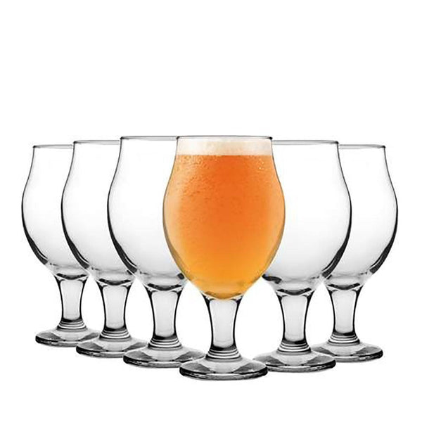 ANGELINE BEER GLASS 570 cc (19.3 oz) 6 Pcs Set - Hakan Makes Kitchens Smile