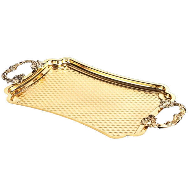 RETRO TRAY GOLD & SILVER 36 x 20 cm (14.2 x 7.9")