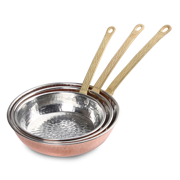 COPPER 0.5 mm 3 PCS PAN SET TRMN 14-16-18 cm (5.5"-6.3"-7.1") - Hakan Makes Kitchens Smile