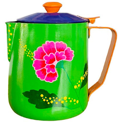 Jug with Lid - Steel, Water-Based Hand Painting