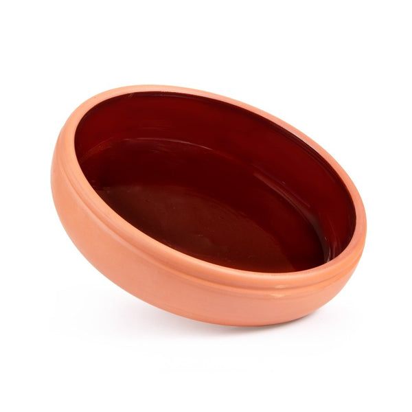 CLAY OVEN TRAY NATUREL INNER GLAZED BEKTASI 32 cm (12.6") - Hakan Makes Kitchens Smile