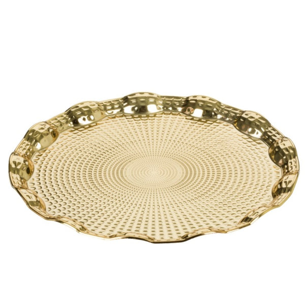 ROUND GOLD TRAY 35 cm (13.8") - Hakan Makes Kitchens Smile