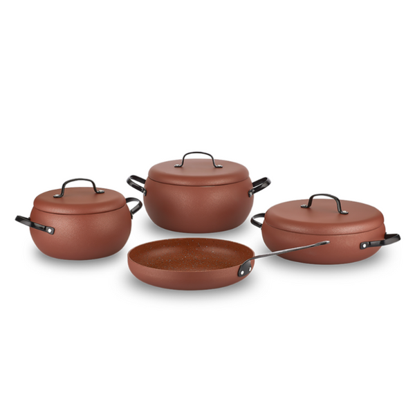 COMLEK 7 PCS COOKWARE SET 3.0 - 5.0 - 3.5 - 1.8 lt (101.4 - 169 - 118 - 61 oz) - Hakan Makes Kitchens Smile